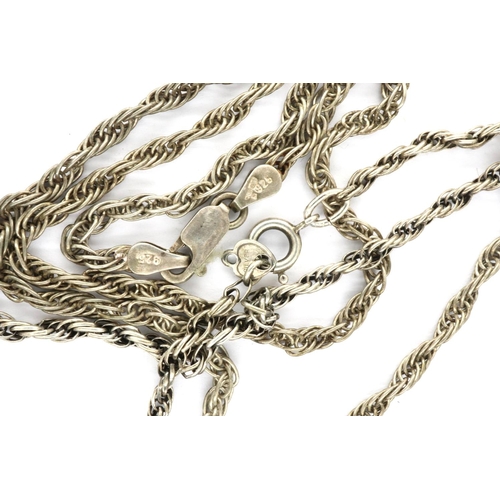 41 - Two 925 silver rope chains, longest chain L: 52 cm. P&P Group 1 (£14+VAT for the first lot ands £1+V... 