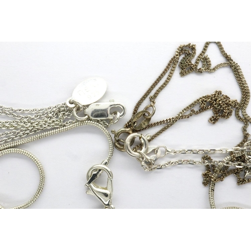 7 - Four 925 silver pendant necklaces including a stone set example, largest chain L: 60 cm. P&P Group 1... 
