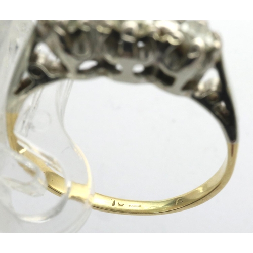 84 - Presumed 18ct gold diamond trilogy ring, size J/K, 1.9g. P&P Group 1 (£14+VAT for the first lot and ... 