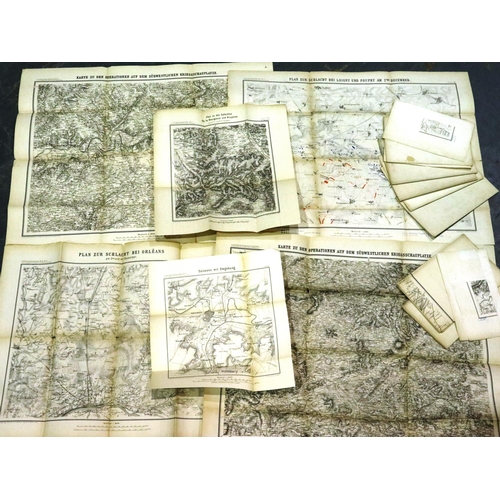 2062 - Sixteen German maps, Franco Prussian War period, some inscribed in pencil. P&P Group 1 (£14+VAT for ... 