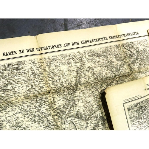 2062 - Sixteen German maps, Franco Prussian War period, some inscribed in pencil. P&P Group 1 (£14+VAT for ... 