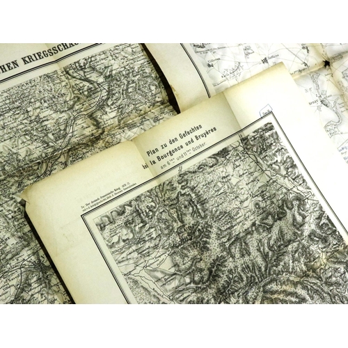 2062 - Sixteen German maps, Franco Prussian War period, some inscribed in pencil. P&P Group 1 (£14+VAT for ... 