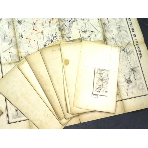 2062 - Sixteen German maps, Franco Prussian War period, some inscribed in pencil. P&P Group 1 (£14+VAT for ... 