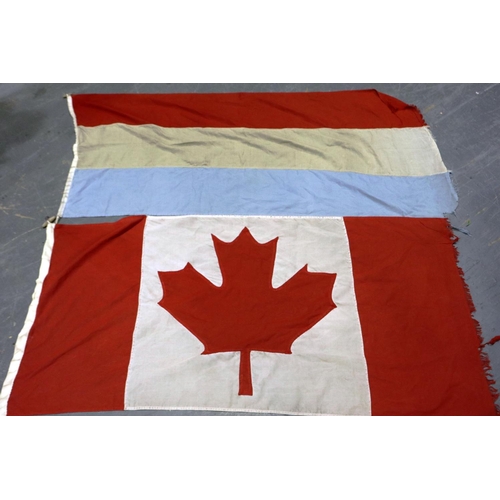 2071 - Two flags: Canada and Luxembourg, each of multi-piece construction, 150 x 90 cm, both frayed. P&P Gr... 