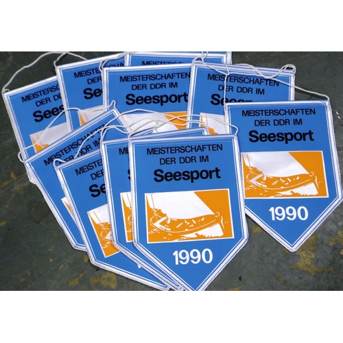 2073 - A collection of East German DDR pennants (12). P&P Group 1 (£14+VAT for the first lot and £1+VAT for... 