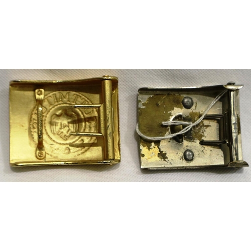 2083 - A gilt metal Kriegsmarine buckle with a DRK buckle, likely 1960s copies, no maker marks. P&P Group 1... 