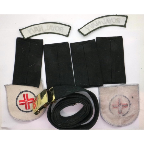 2093 - Mixed Royal Navy patches, epaulettes and a belt. P&P Group 1 (£14+VAT for the first lot and £1+VAT f... 