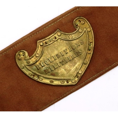 2095 - French WWII civilian workers armband with brass plate. P&P Group 1 (£14+VAT for the first lot and £1... 