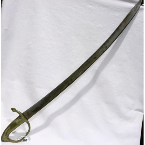 2100 - An Imperial Russian sabre, dated 1833 and inscribed to spine with impressed cyphers to the brass gri... 