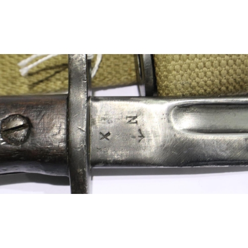 2101 - Rare British Naval 1907 pattern bayonet, dated 1909, maker James A Chapman, being one of only 300,00... 