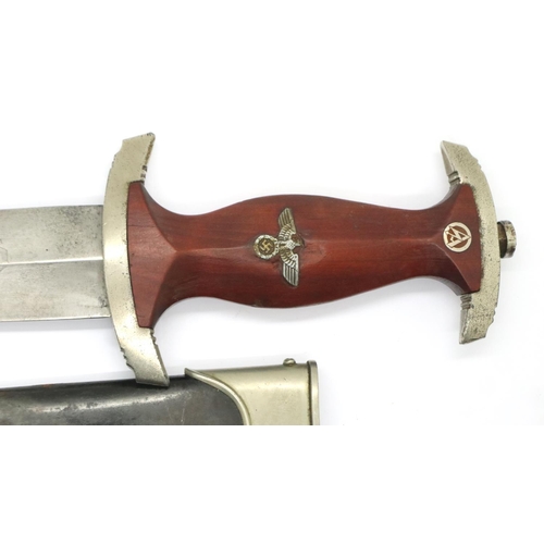 2108 - Third Reich NSKK dagger, 1933 Pattern, RZM M7/33, maker FW Holler. Good order throughout with some w... 