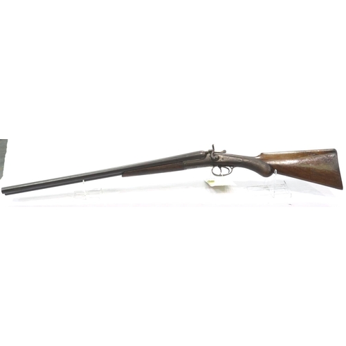 2118 - A 19th century 12 gauge double barrel shotgun with hammer action, with EU spec deactivation certific... 