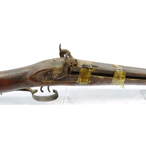 2119 - Double barrel percussion lock shotgun, for restoration. P&P Group 3 (£25+VAT for the first lot and £... 