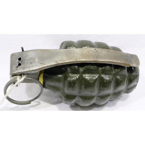 2131 - INERT Vietnam War period US Training pineapple grenade, solid body, fuse does unscrew, the spoon doe... 