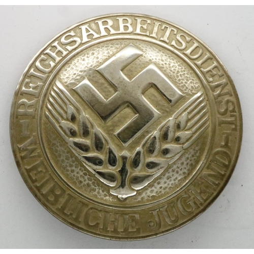 2144 - Third Reich German Female Youth Labour Corps, silver grade scarf brooch. P&P Group 1 (£14+VAT for th... 