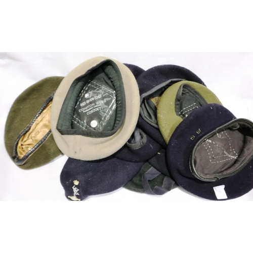 2020 - Military berets, mostly British made (9). P&P Group 2 (£18+VAT for the first lot and £3+VAT for subs... 