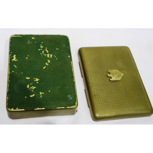 2040 - WWII German card/cigarette box with Eagle and name engraved to front. Lid hinge pins missing. P&P Gr... 