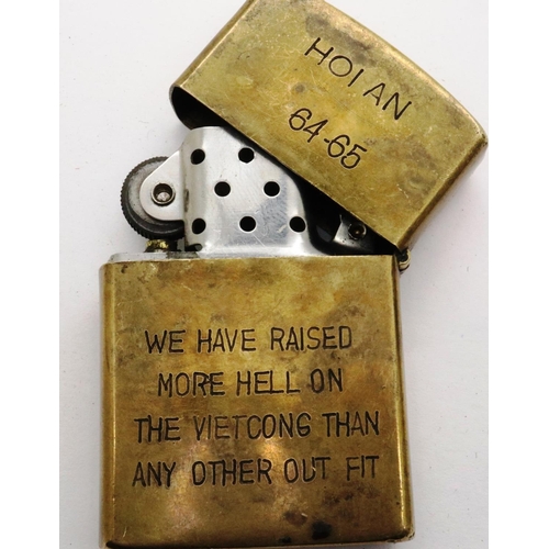 2047 - Vietnam War period inscribed Zippo lighter. P&P Group 1 (£14+VAT for the first lot and £1+VAT for su... 