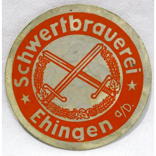 2049 - WWII German beer mat, translated The World Should Sooner Perish than a German Die of Thirst. P&P Gro... 