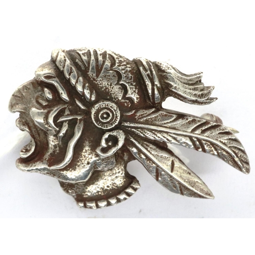 2155 - WWI USA 93rd Aero Squadron badge, made in France, solid silver. P&P Group 1 (£14+VAT for the first l... 