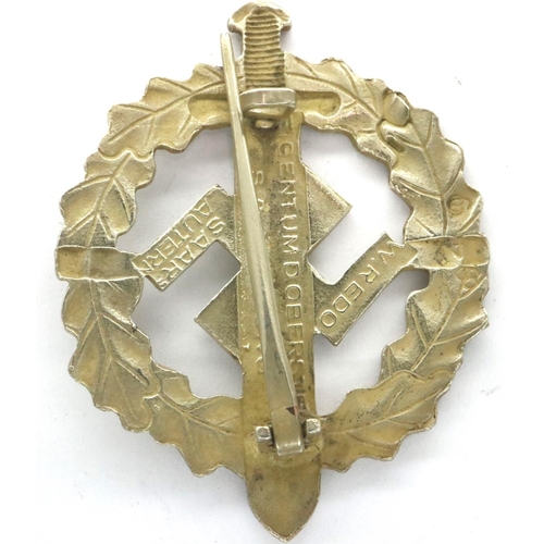 2169 - Third Reich German silver grade SA sports badge. P&P Group 1 (£14+VAT for the first lot and £1+VAT f... 