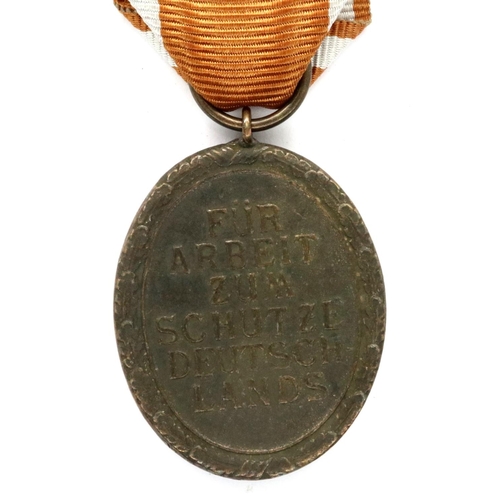 2173 - WWII German West Wall medal, awarded to those who had built or served on the Siegfried Line. P&P Gro... 