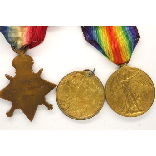 2181 - WWI Victory medal and 1914/15 star to L-13162 DVR WVG Bowles RA/RFA, with a commemorative medal. P&P... 