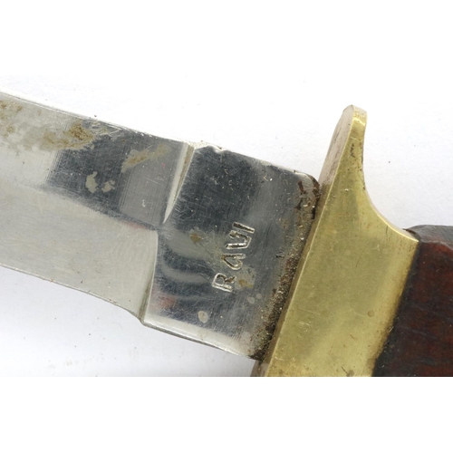 2184 - Vietnam period boot knife, blade L: 11 cm. P&P Group 1 (£14+VAT for the first lot and £1+VAT for sub... 