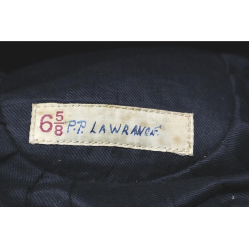 2191 - Dartford Grammar School 1st XV 1938-9 felt team cap, named to label PP Lawrance. Some moth holes, ma... 