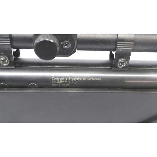 2200 - Magtech 22 air rifle with scope, break barrel spring action. P&P Group 3 (£25+VAT for the first lot ... 