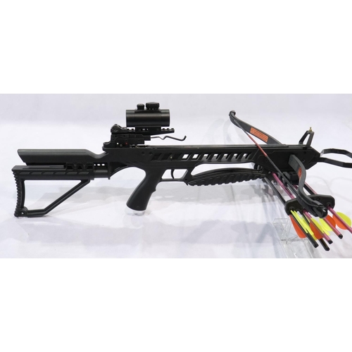 2203 - Anglo Arms Panther crossbow, 175lb draw, with five arrows and red-dot sight. P&P Group 3 (£25+VAT fo... 