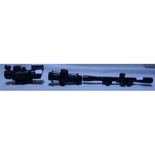 2219 - Three air rifle scopes, two magnified and a red dot. P&P Group 2 (£18+VAT for the first lot and £3+V... 