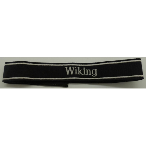 2080Q - German embroidered cuff title: Wiking. P&P Group 1 (£14+VAT for the first lot and £1+VAT for subsequ... 