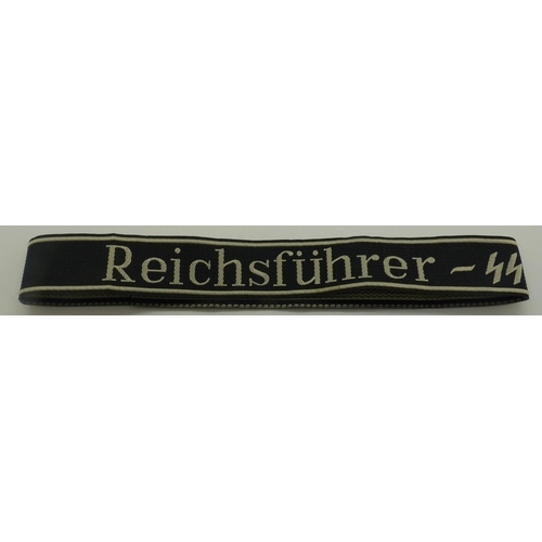 2080W - German embroidered cuff title: Reichsfuhrer. P&P Group 1 (£14+VAT for the first lot and £1+VAT for s... 