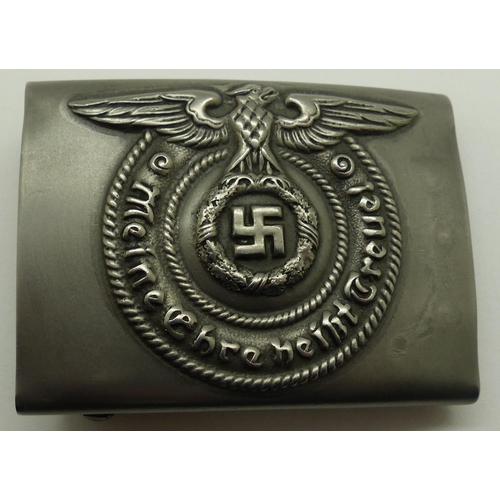 2080X - Pressed metal SS belt buckle, RZM marked and numbered 155/40. P&P Group 1 (£14+VAT for the first lot... 