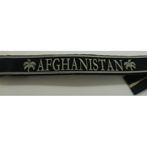 2090F - German embroidered cuff title: Afghanistan. P&P Group 1 (£14+VAT for the first lot and £1+VAT for su... 