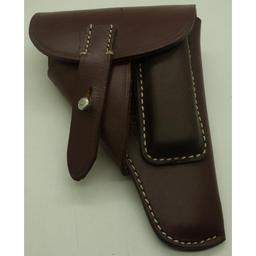 2137 - German stitched brown leather Luger holster. P&P Group 1 (£14+VAT for the first lot and £1+VAT for s... 