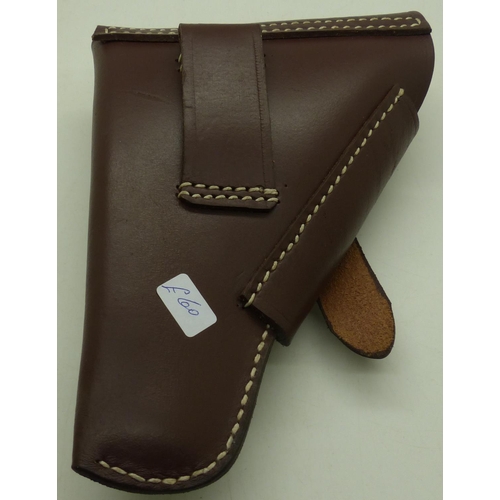 2137 - German stitched brown leather Luger holster. P&P Group 1 (£14+VAT for the first lot and £1+VAT for s... 