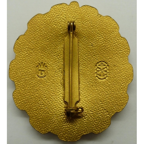 2170J - Imperial German Navy gold grade wound badge. P&P Group 1 (£14+VAT for the first lot and £1+VAT for s... 