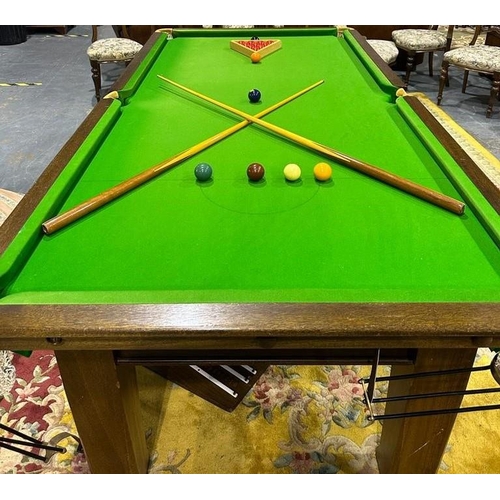 2183A - Slate bed snooker table with balls, spider and rest, 6ft x 3ft. Not available for in-house P&P