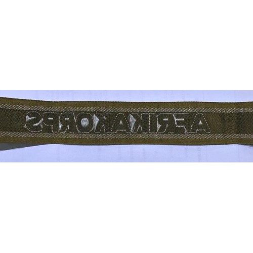 2080I - Embroidered cuff title: Afrika Korps. P&P Group 1 (£14+VAT for the first lot and £1+VAT for subseque... 