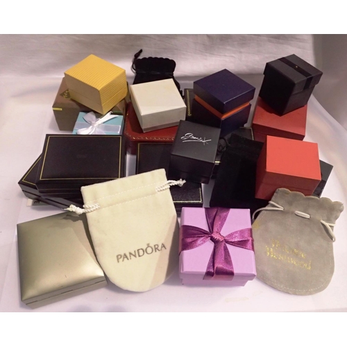 1090 - Collection of jewellery boxes and bags including Pandora and Vivienne Westwood (22). P&P Group 1 (£1... 