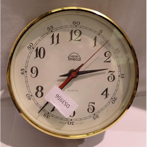 1134 - Smiths quartz wall clock, D: 15 cm, requires battery. P&P Group 3 (£25+VAT for the first lot and £5+... 