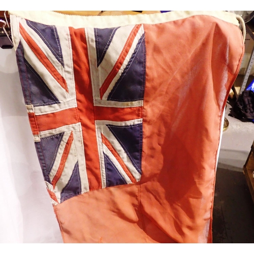 1168 - Red ensign with 1990s service leaving annotations, 50 x 80 cm. P&P Group 1 (£14+VAT for the first lo... 