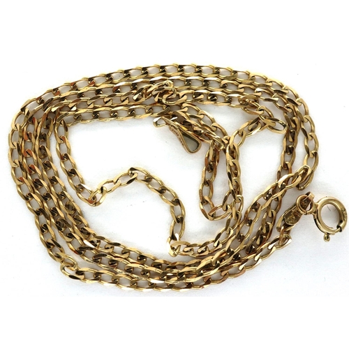 3 - 9ct gold fine link neck chain, L: 46 cm, 2.3g. P&P Group 1 (£14+VAT for the first lot and £1+VAT for... 