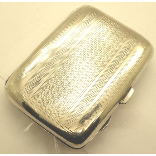 97 - Joseph Gloster, hallmarked silver Edward VII cigarette card case, Birmingham assay 1907, 80 x 60 mm,... 