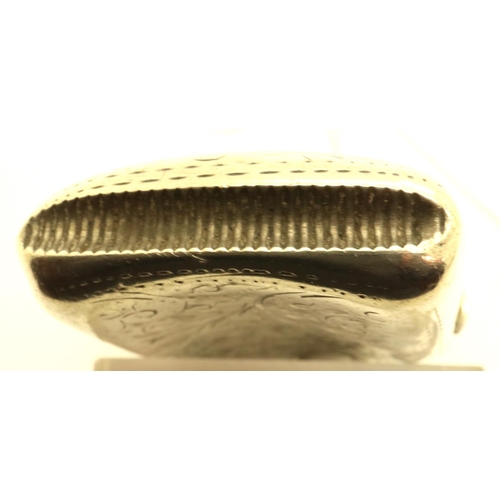 98 - Hallmarked silver vesta case, maker WN, Sheffield assay 1897, 40 x 35 mm, 26g. P&P Group 1 (£14+VAT ... 