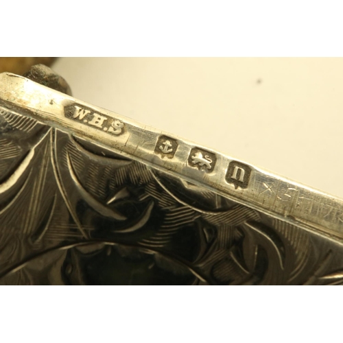 100 - Hallmarked silver vesta case, maker WHS, Birmingham assay 1912, 40 x 50 mm, 25g. P&P Group 1 (£14+VA... 