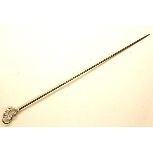 56 - Charles Horner silver hat pin, L: 17 cm. P&P Group 1 (£14+VAT for the first lot and £1+VAT for subse... 