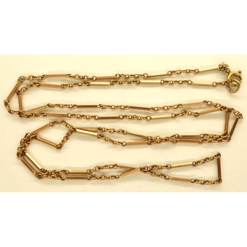 61 - 9ct gold chain link necklace, L: 68 cm, 7.0g. P&P Group 1 (£14+VAT for the first lot and £1+VAT for ... 